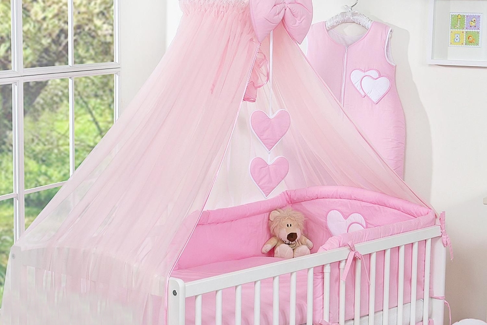 décoration de chambre pour bébé Ciel de lit pour enfants motif princesse basique, rose en mousseline de soie 